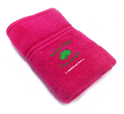 Personalised Kiss Me Im Irish Seasonal Towels Terry Cotton Towel